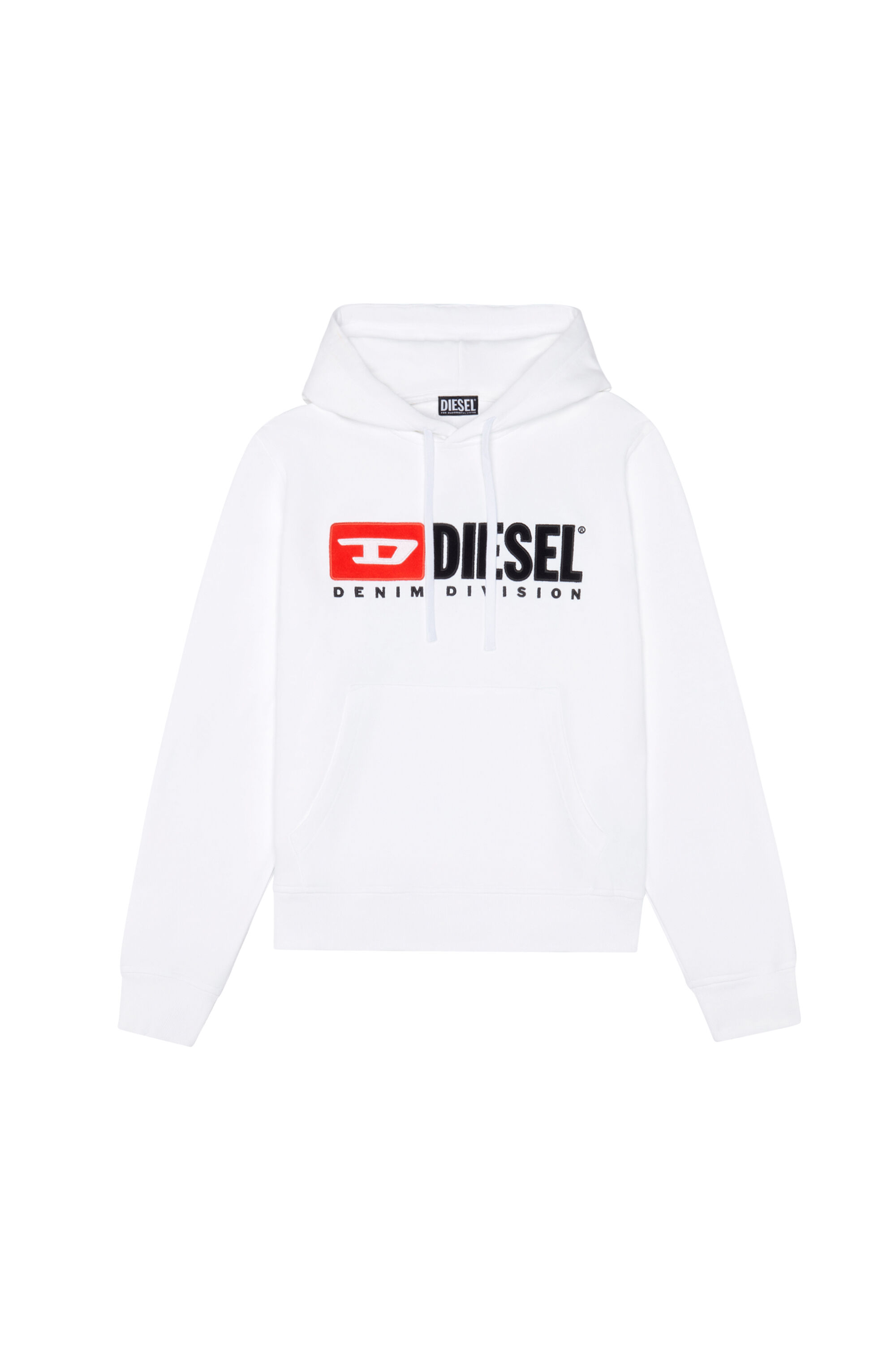 Diesel - S-GINN-HOOD-DIV, Man's Hoodie with logo appliqué in White - 2