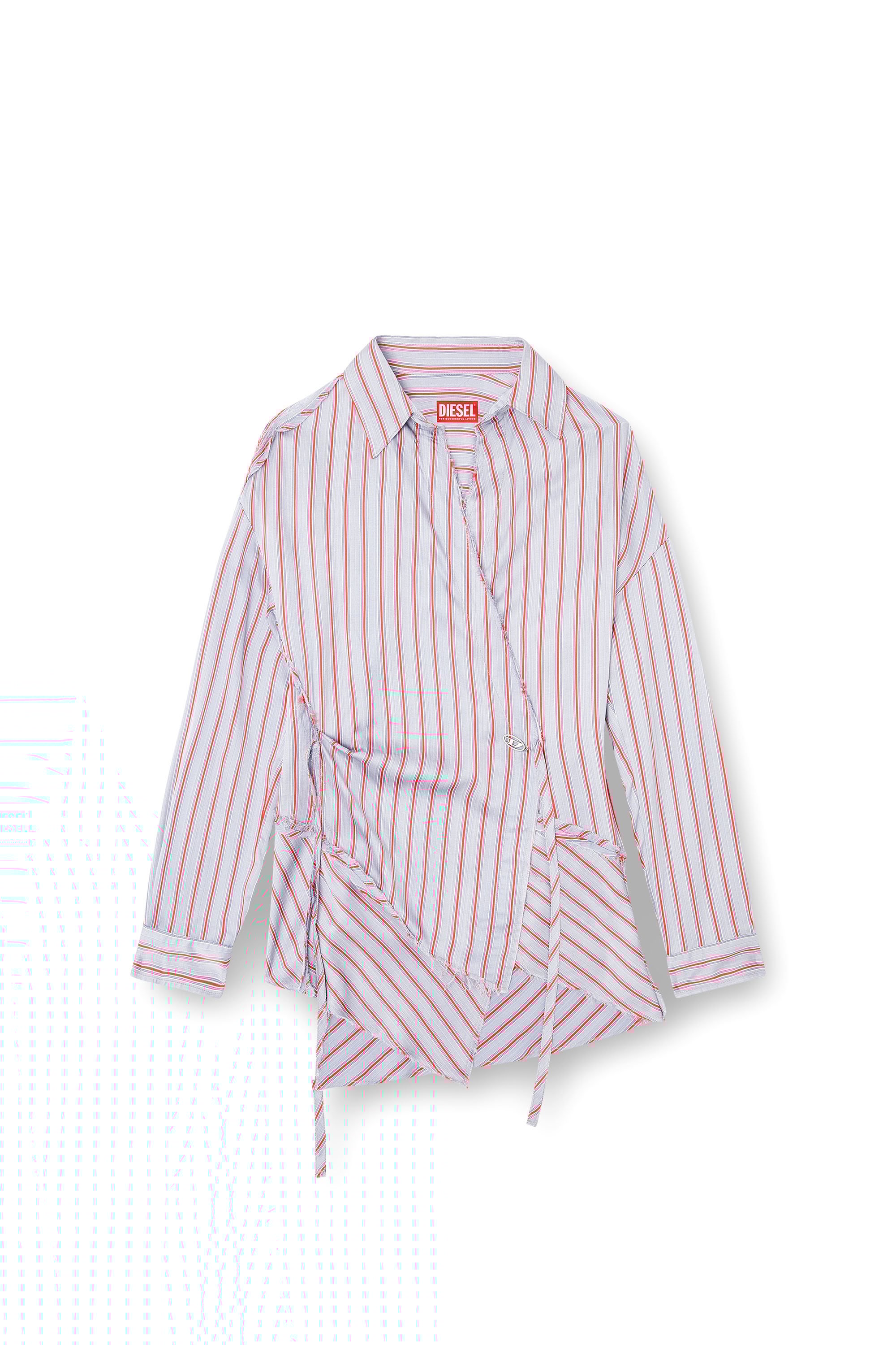 Diesel - C-RAZY, Woman's Asymmetrical wrap shirt in Violet/Pink - 3